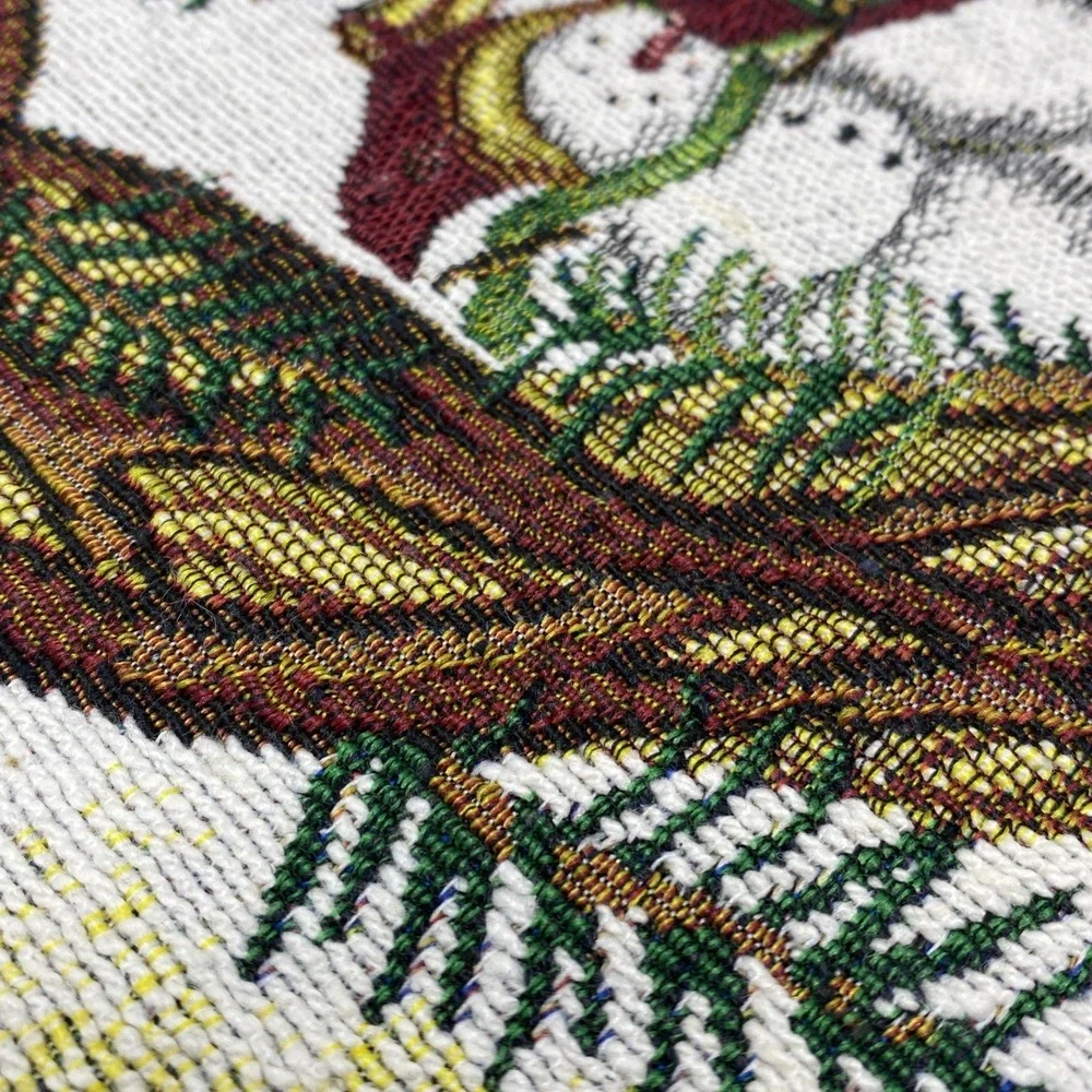Vintage Christmas Snowman Tapestry Placemats 18x11.5